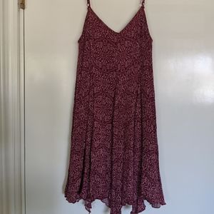 Maroon Spaghetti Strap Sun Dress